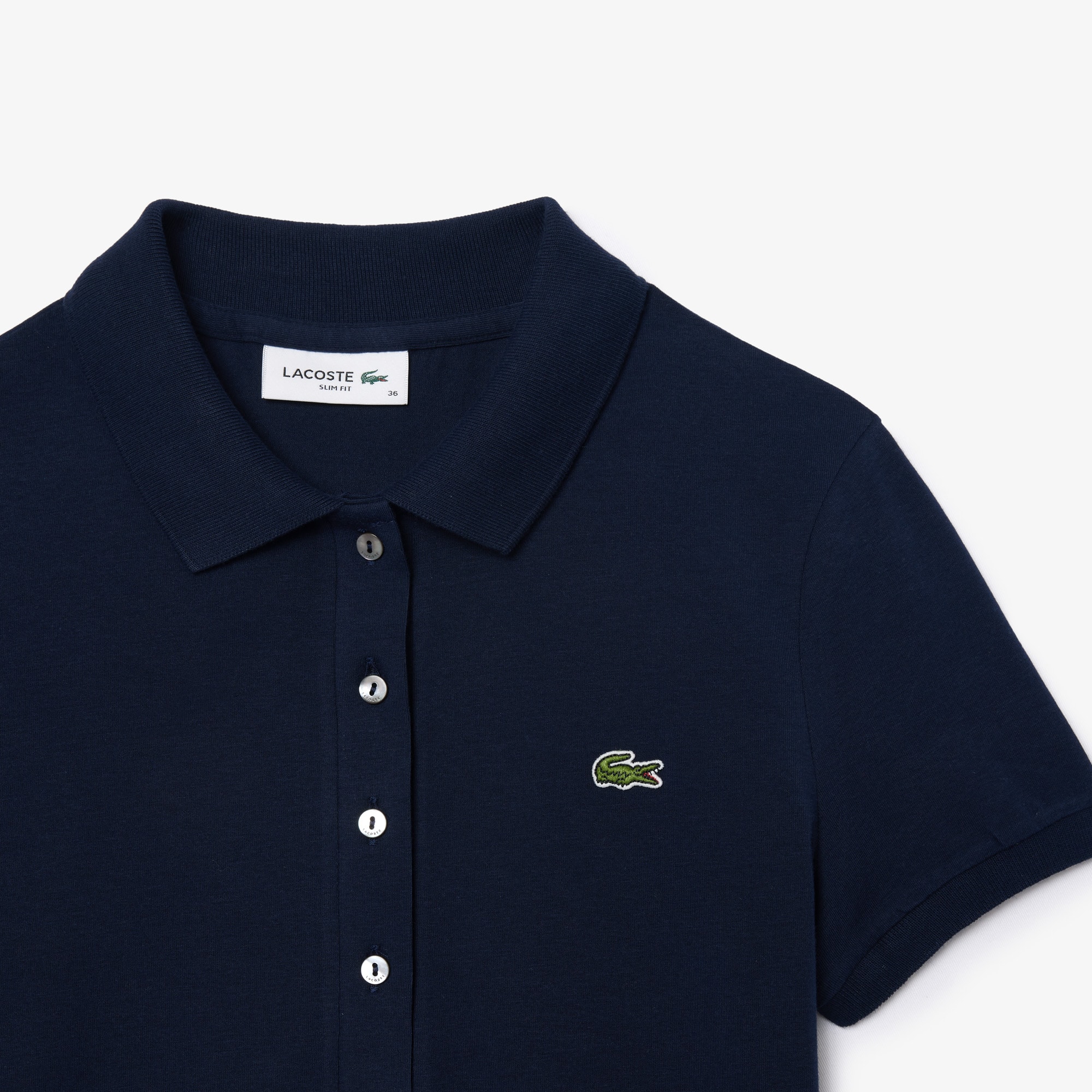 Polo L.12.D slim fit en jersey Manches Courtes - Bleu - Lacoste - Femme