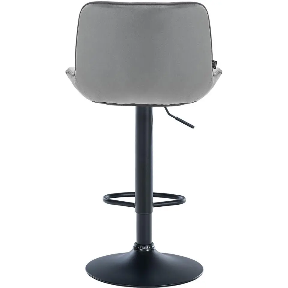 CLP Set van 2 Barkruk Vonore zwart Frame - Fluweel - grijs