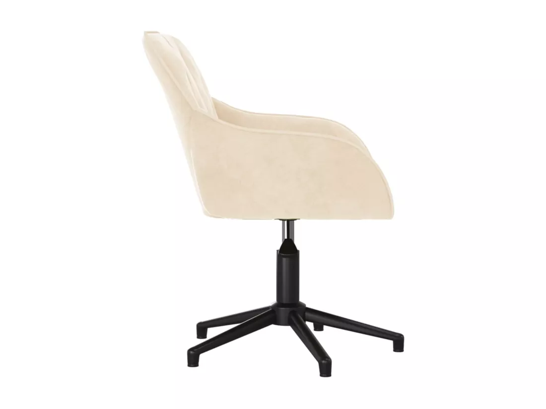 Chaise pivotante de bureau Crème Velours