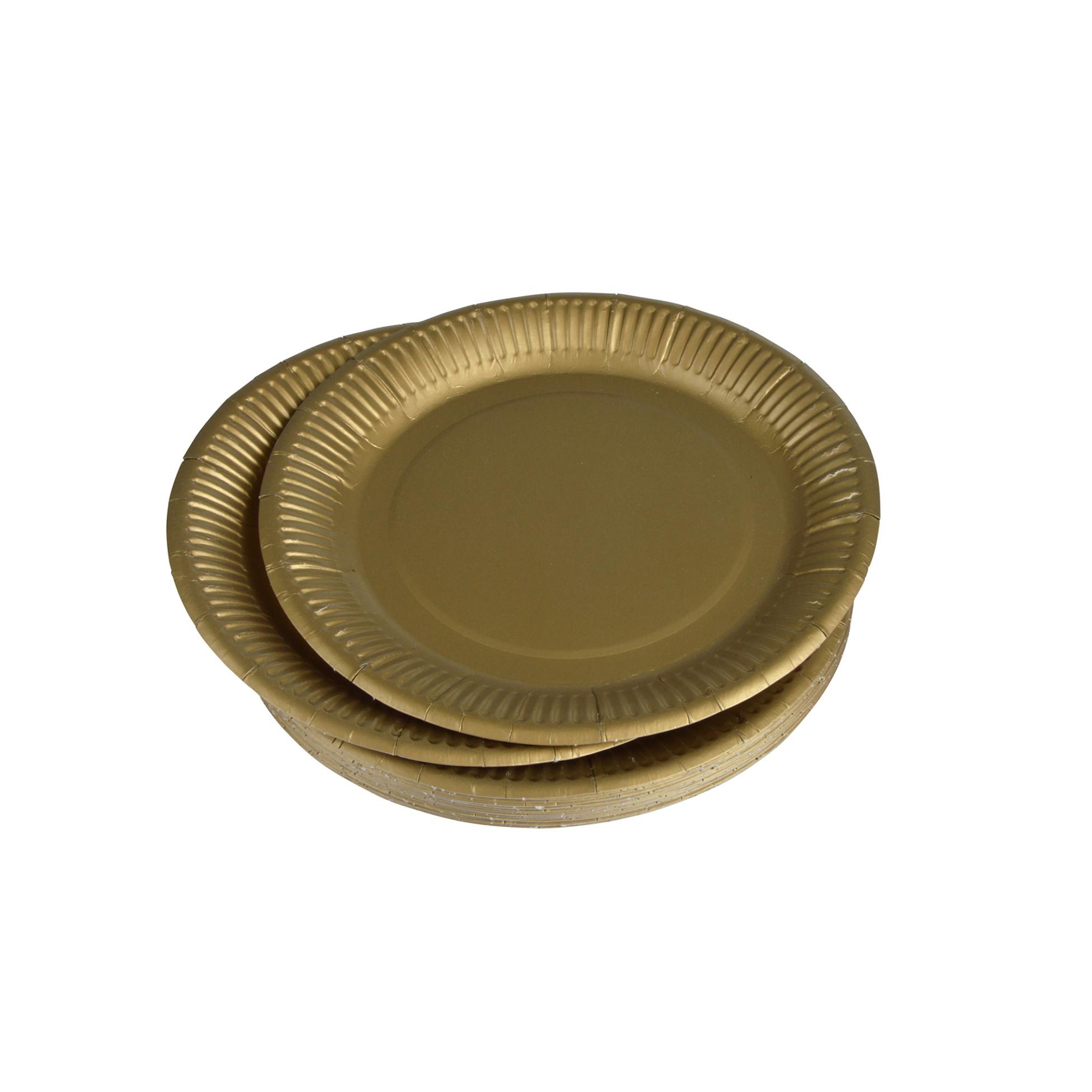 SET 20 ASSIETTES RONDE CARTON D.23CM OR