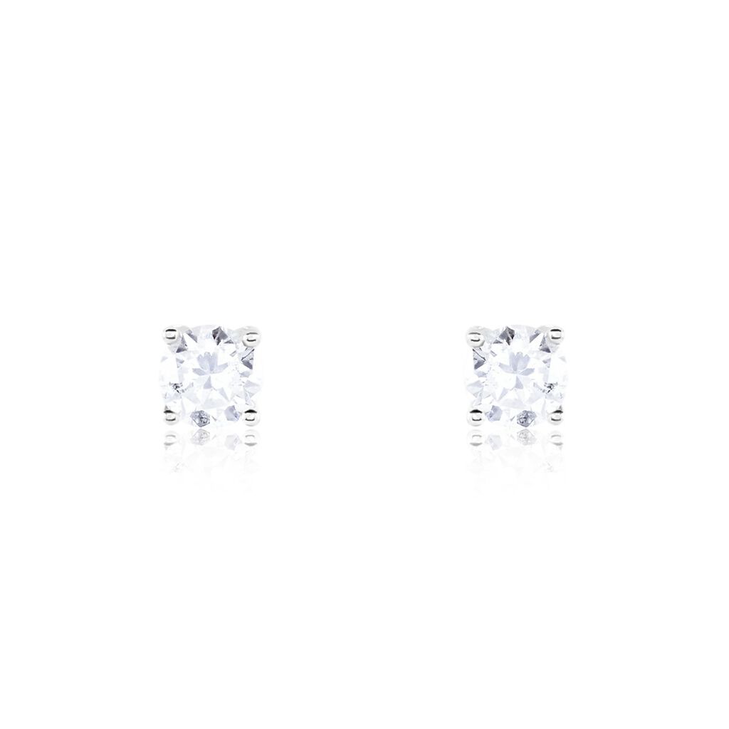 Boucles D'oreilles Puces Aphrodite Or Blanc Diamant