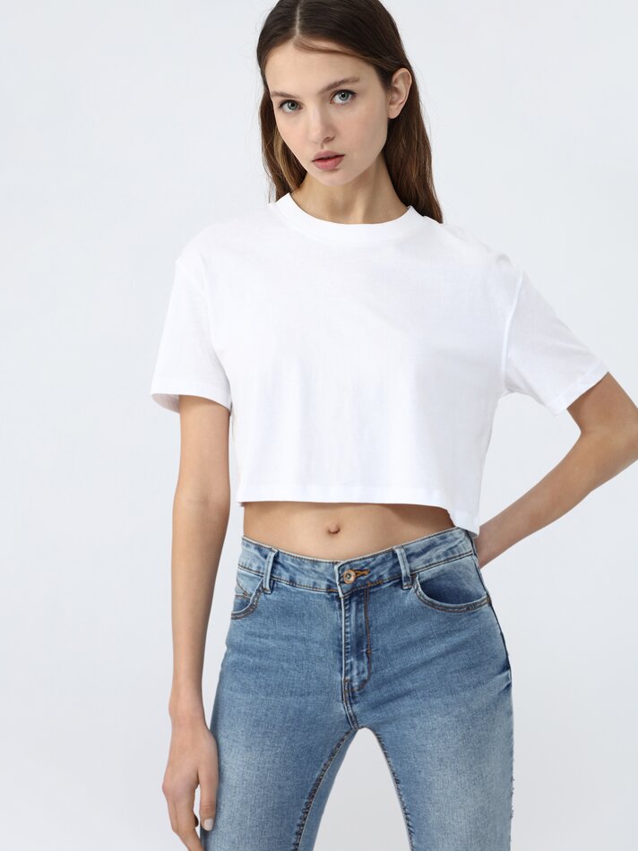 Calça jeans push-up - Azul índigo claro