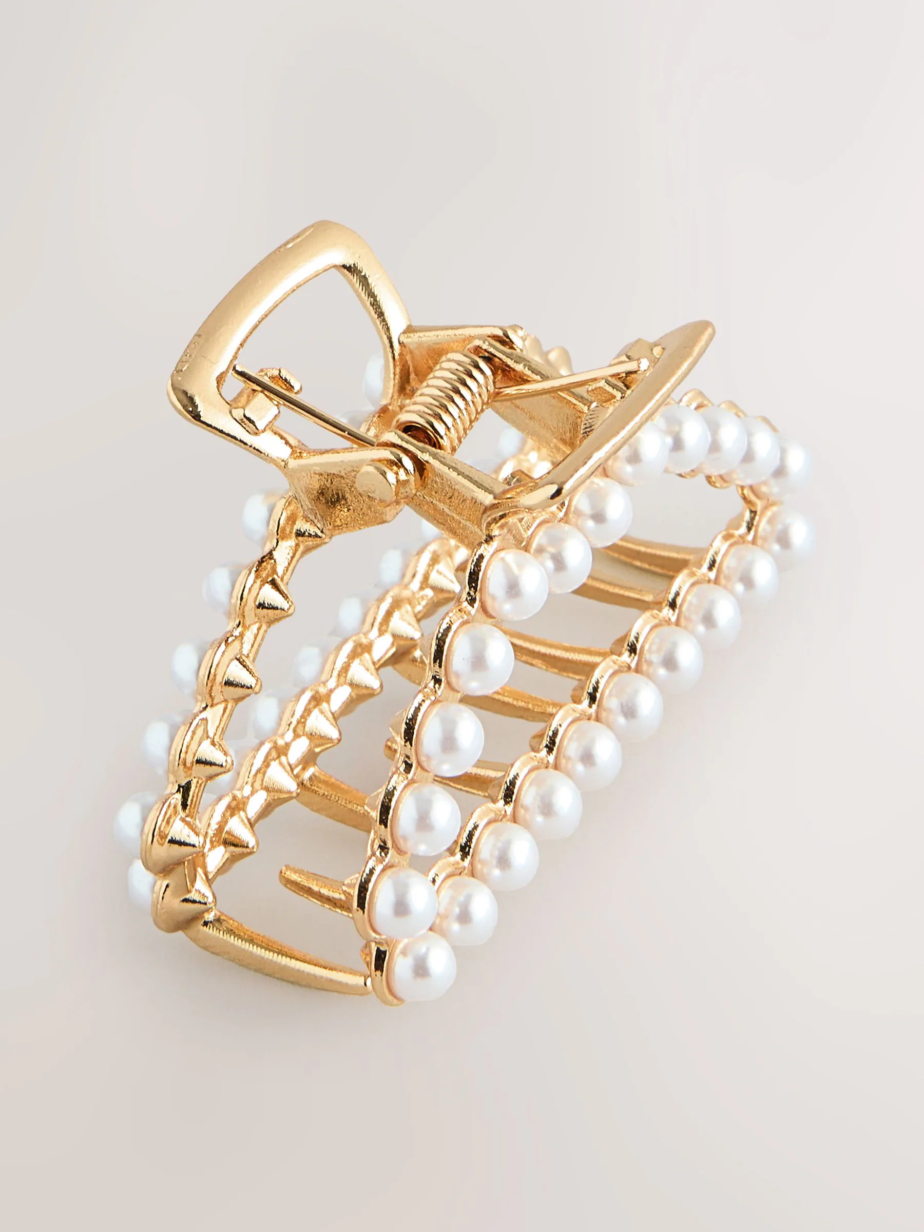 Goudkleurig - Mini Faux Pearl Claw Clip