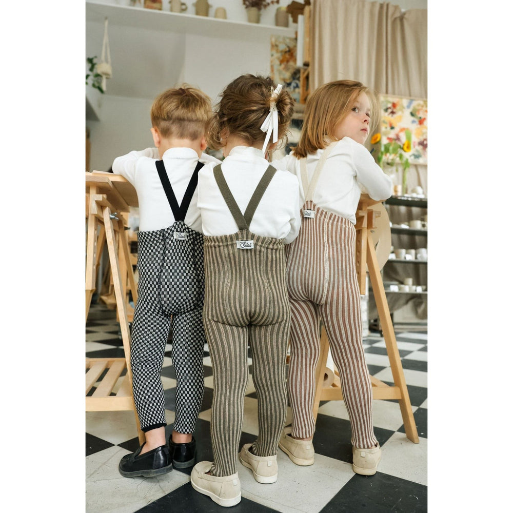 Køb Silly Silas Black X White Checked Special Footless Strømpebukser