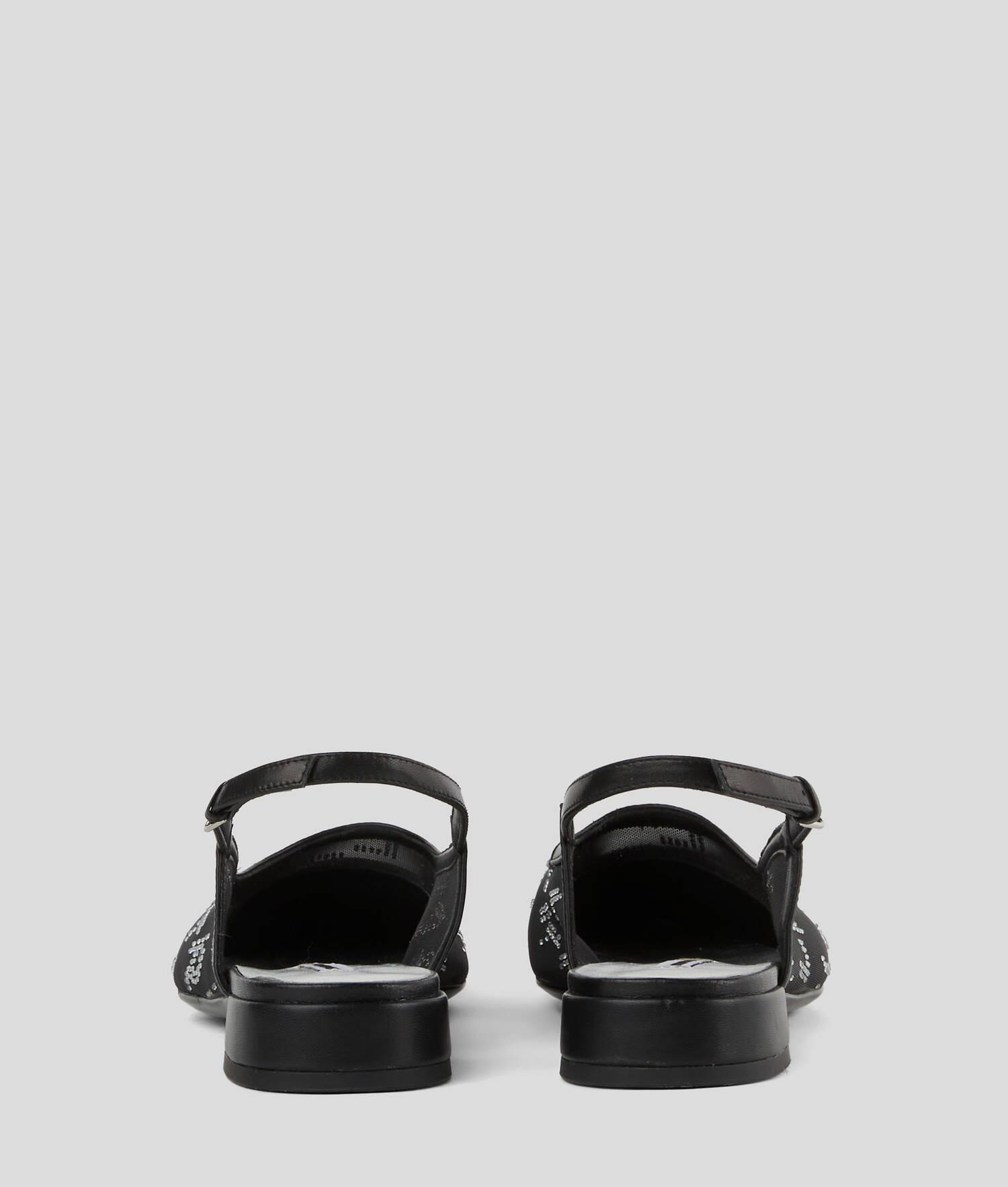 SANDALES À BRIDE ARRIÈRE AVEC STRASS KERRIE - Noir/Argent