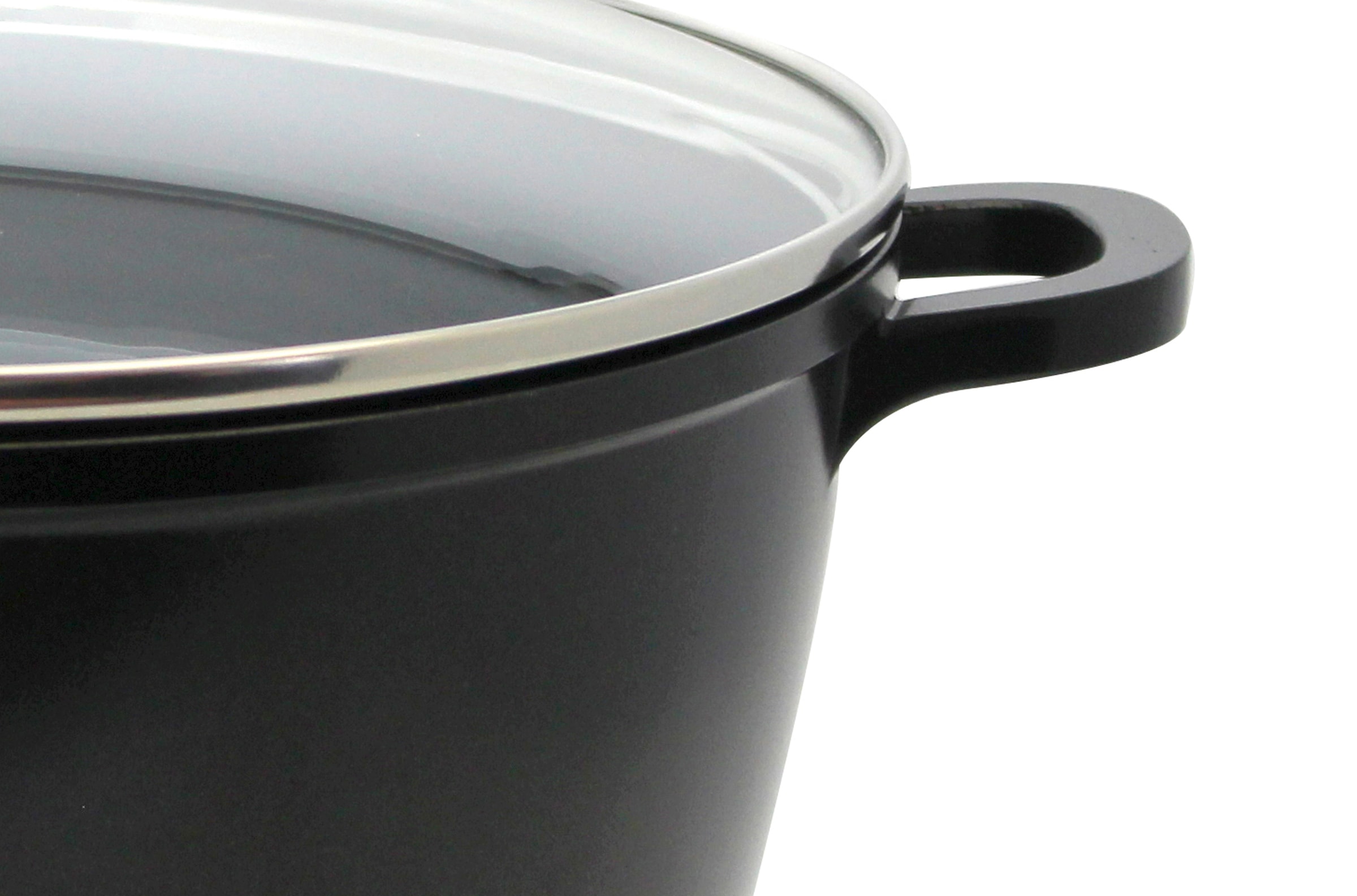Elo Basic Topf-Set »Black Cast« Set, 3 Töpfe mit Deckel, 1 Stielkasserolle, 7 Stk. tlg. Aluminiumguss