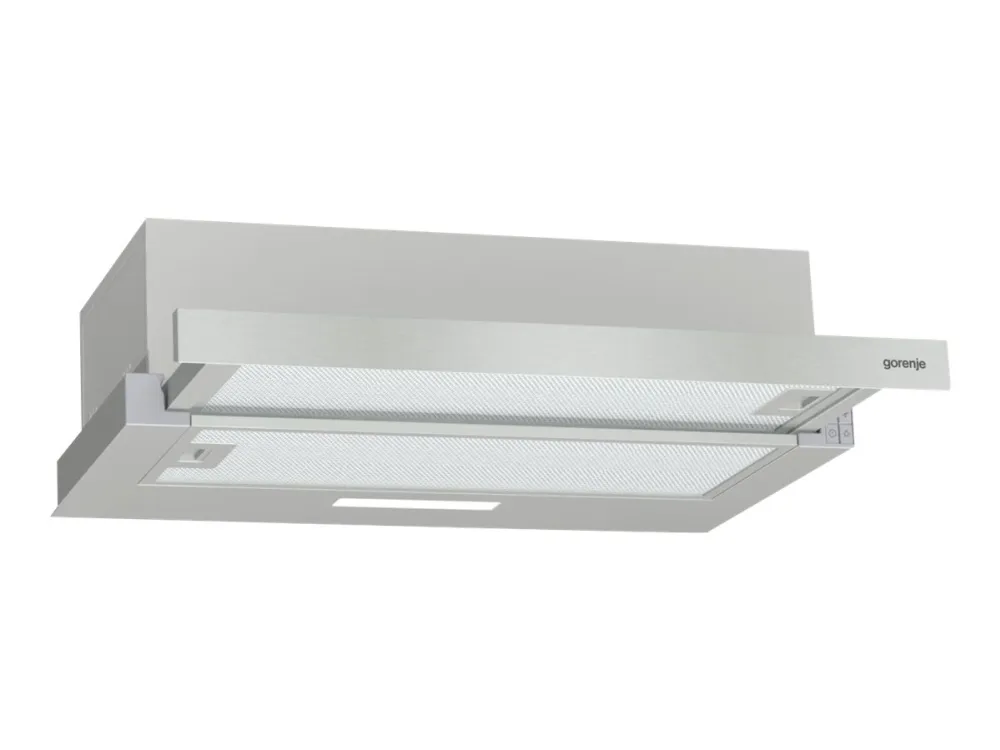 Gorenje Essential TH62E3X - Hætte - teleskopisk - bredde: 60 cm - dybde: 30.6 cm - udtrækning og recirkulation (-) - rustfrit stål