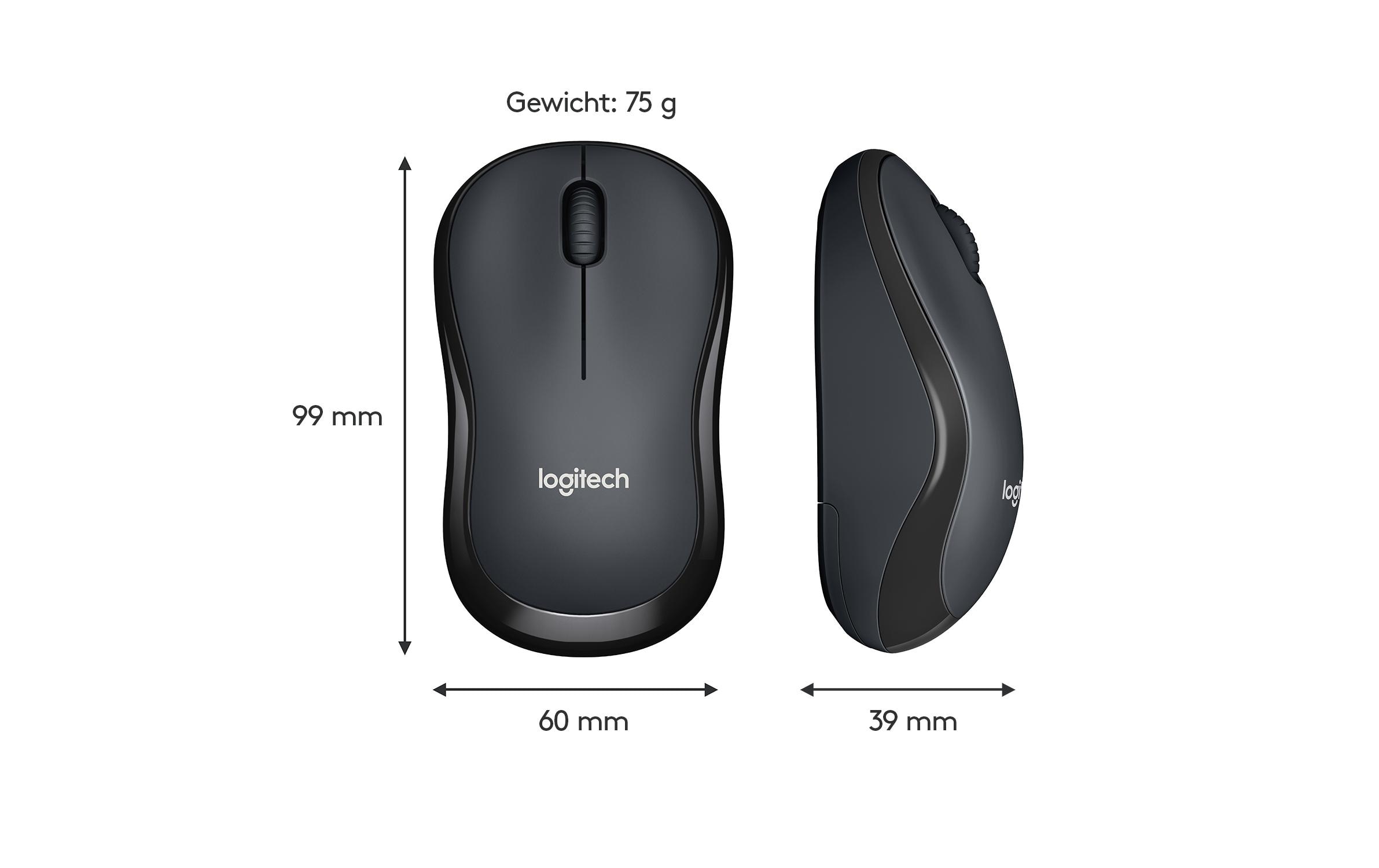 Maus M220 Silent , kabellosGeräuscharme USB-Funkmaus für Links- & Rechtshänder