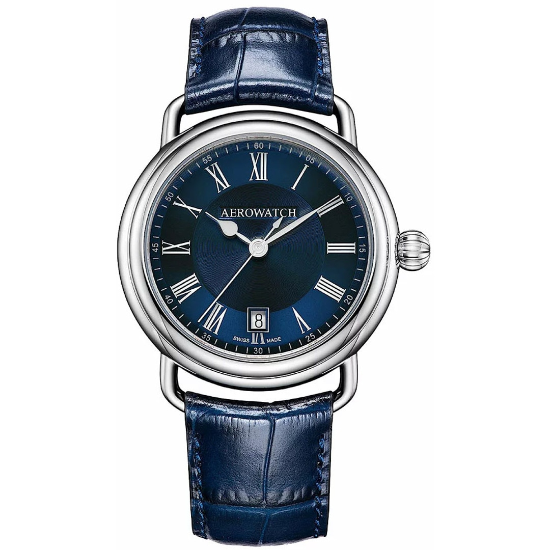 Aerowatch 1942 Elegance Leder blau