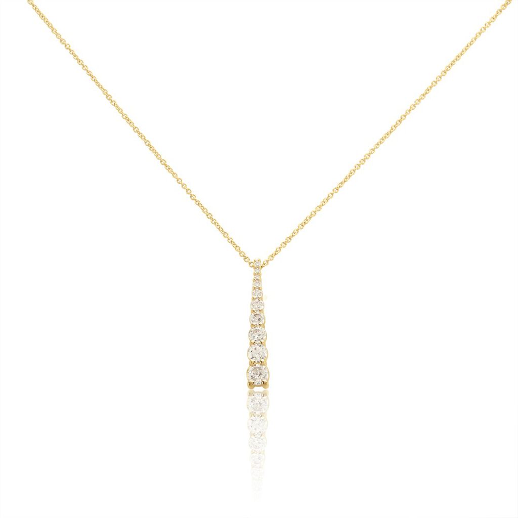 Collier Plaqué Or Beisiris Oxydes De Zirconium
