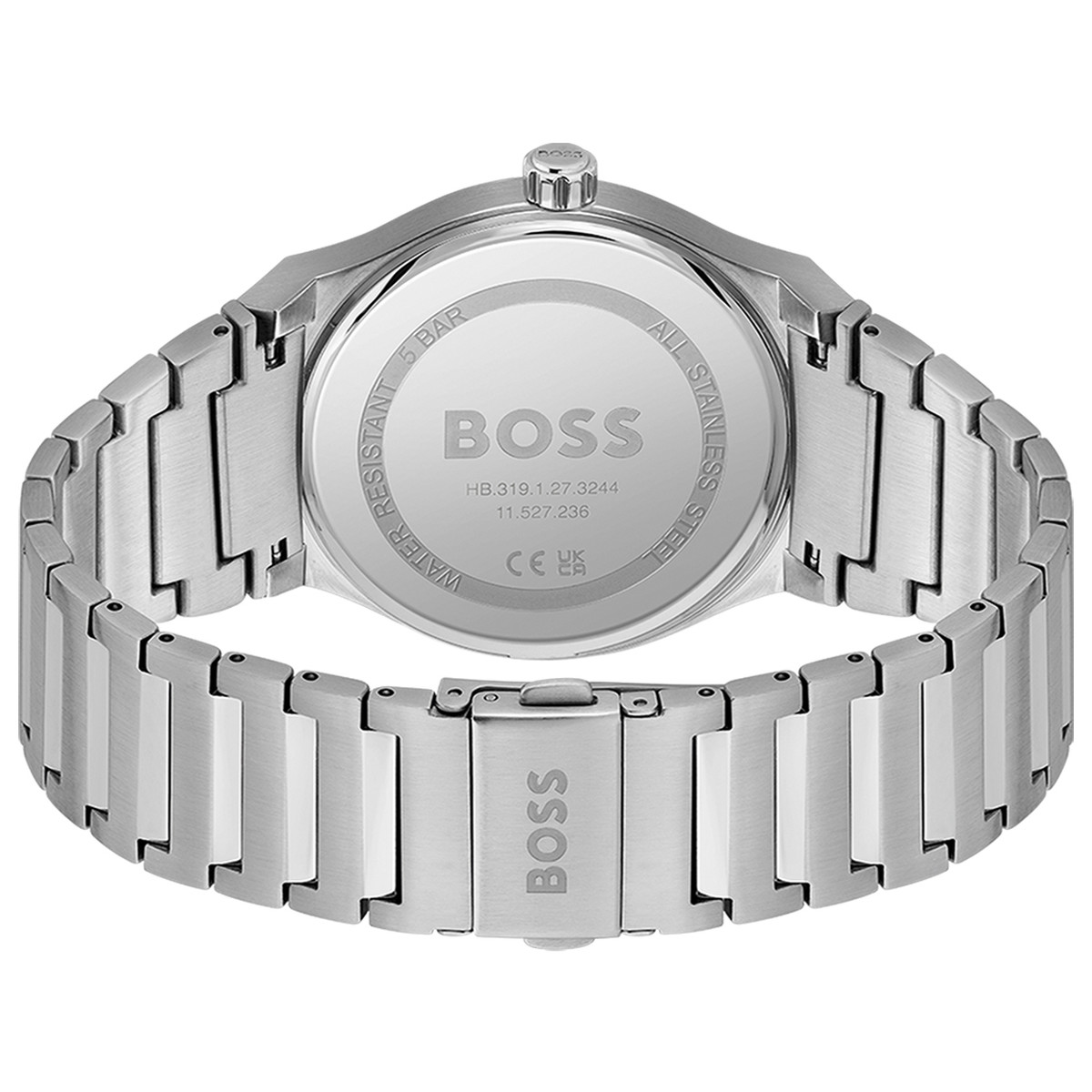 Montre BOSS sport lux homme bracelet acier argent