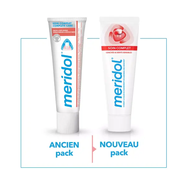 Pasta de dentes Meridol Complete Care, embalagem com 2 unidades de 75ml