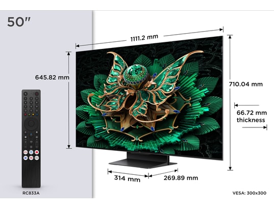 TCL - TV Mini LED 4K 126 cm 50Q7C 4K QD-Mini LED avec Google TV 2025