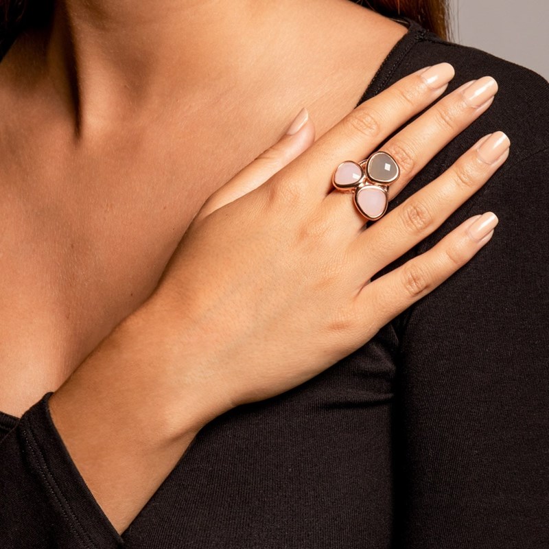Bague Argent Rose évasion Rose Gris