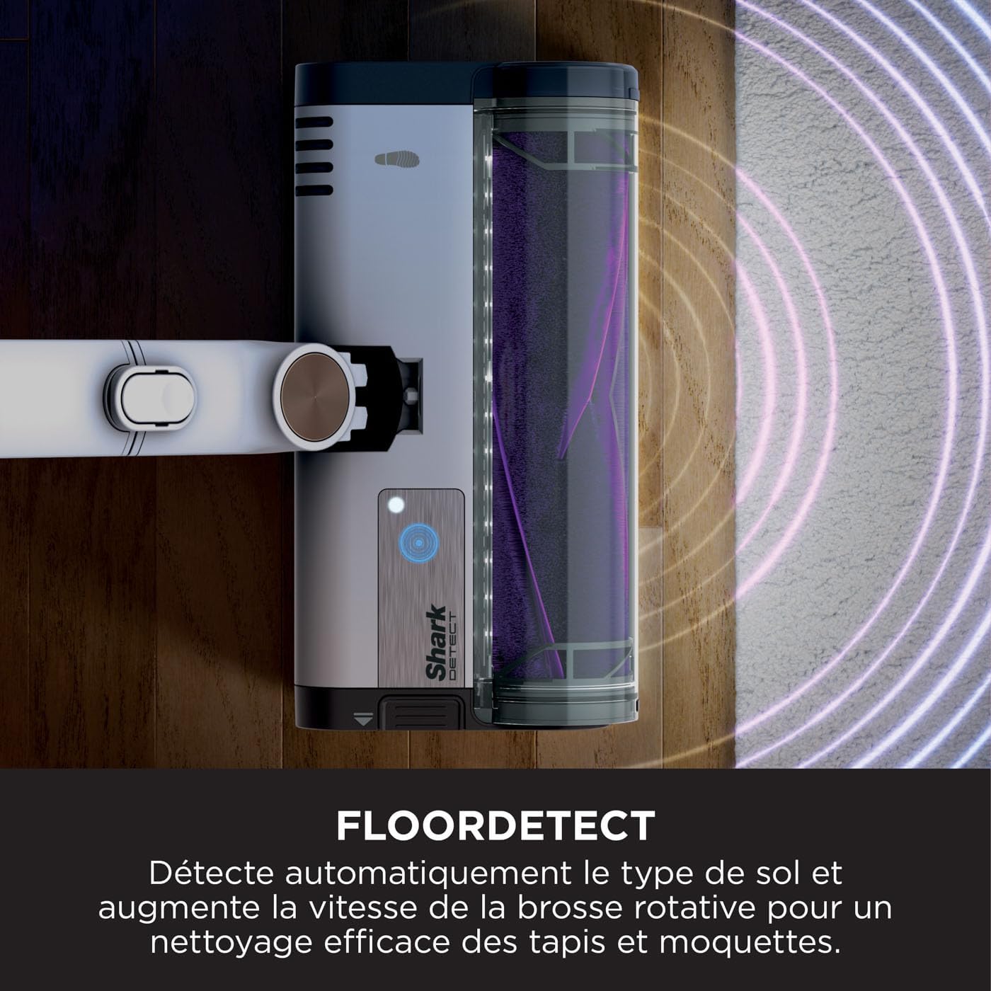 Shark Detect Clean & Empty Aspirateur balai sans fil , aspiration puissante, détection des saletés, base autovidante de 2 L, autonomie de 60 min, anti-emmêlement, brosse, suceur plat, blanc IW3612EU