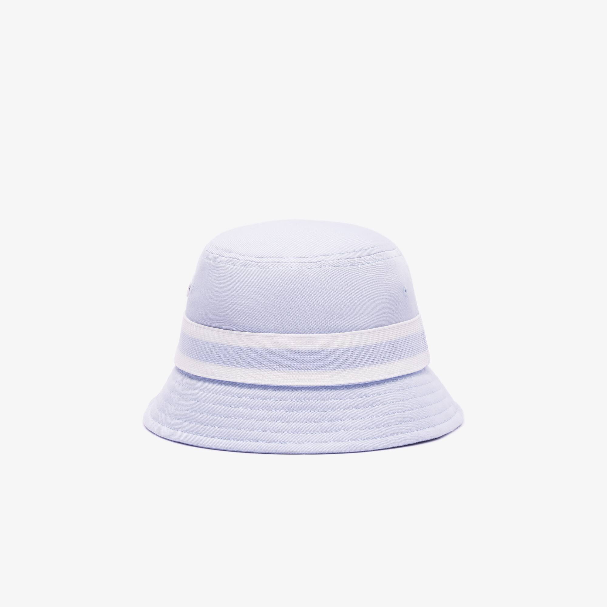 Bob en gabardine de coton avec bandes contrastées Chapeaux & Casquettes - Bleu - Lacoste - Femme