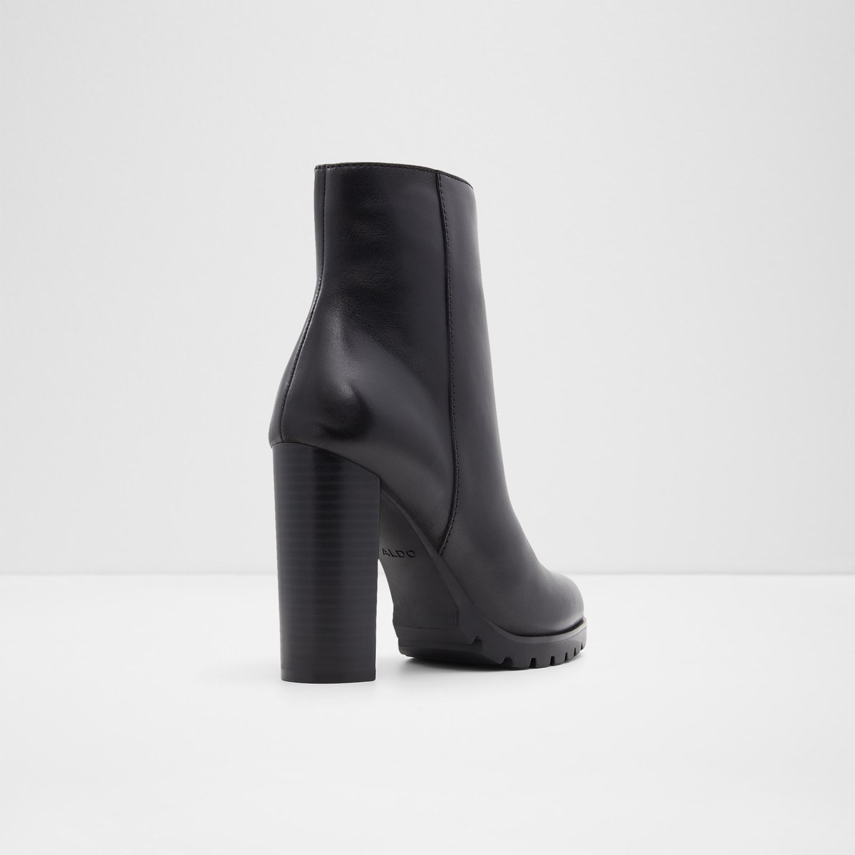 Doria Black Leather Smooth Women Ankle boots