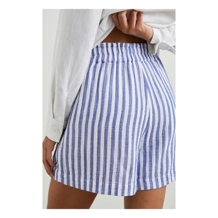 Rails Short Leighton Rayures Coton Bio | Bleu