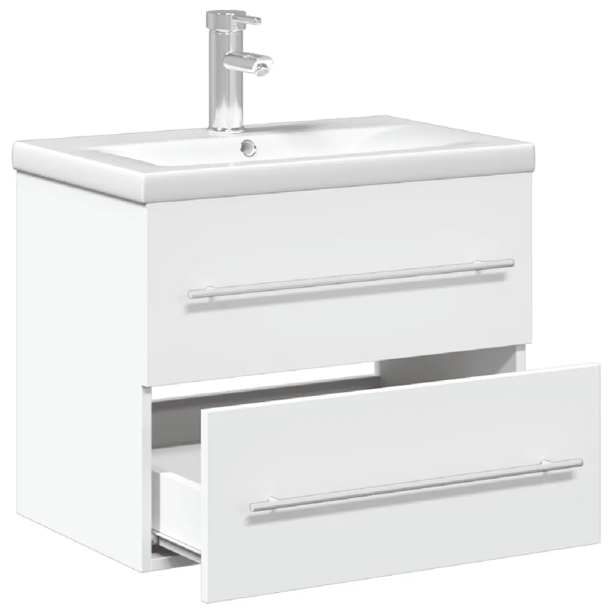 VidaXL Armoire lavabo avec bassin intégré - Blanc
