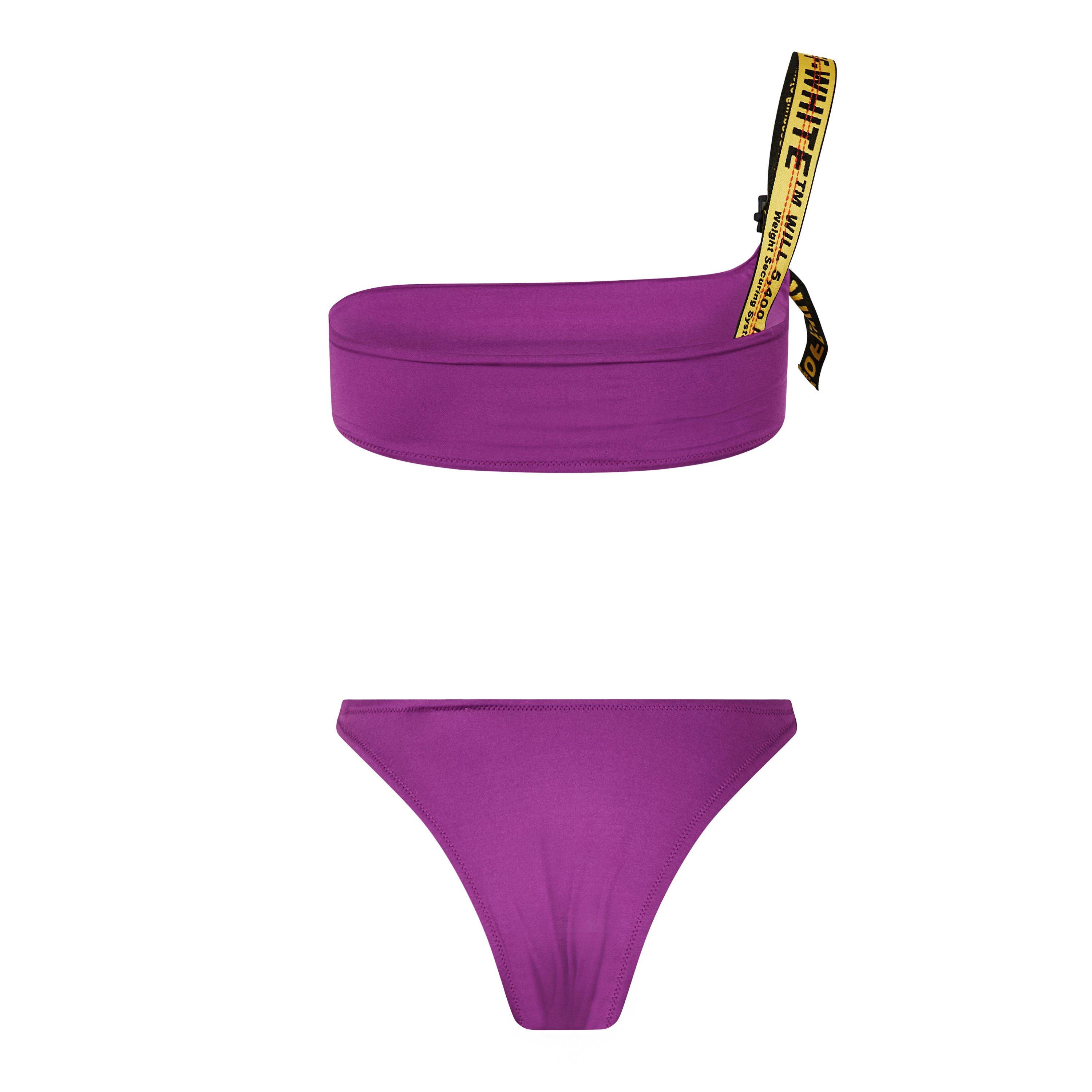 Off White Logo Band Asymmetric Bikini