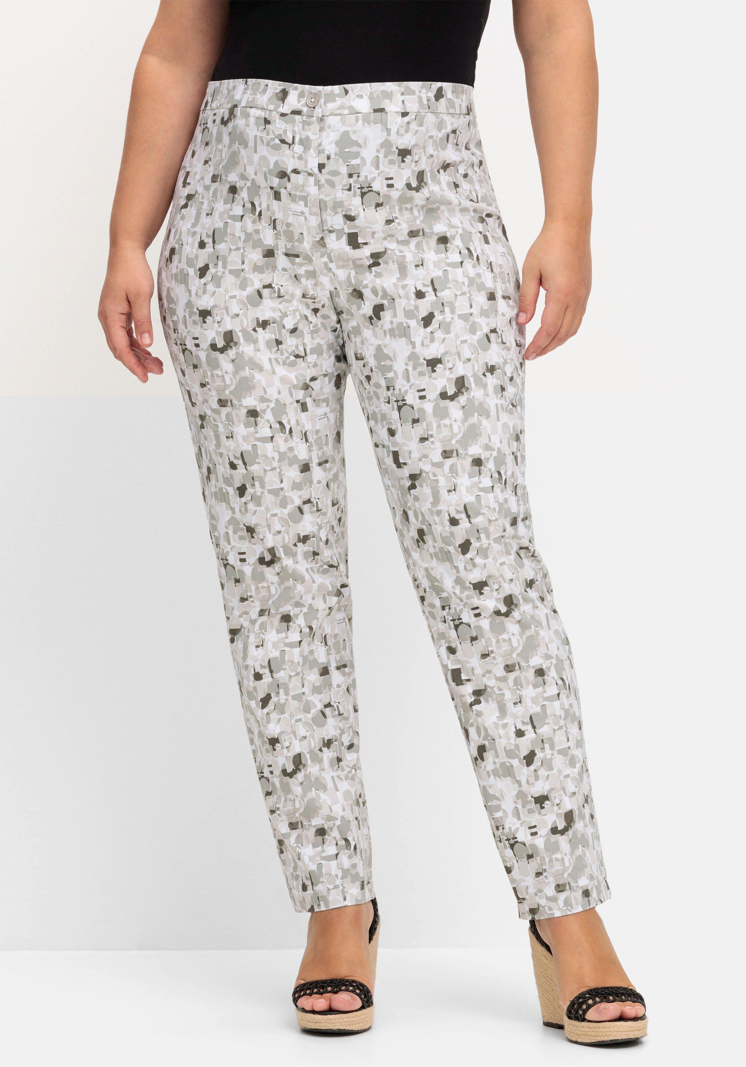 Schmale Bengalinhose mit Alloverdruck