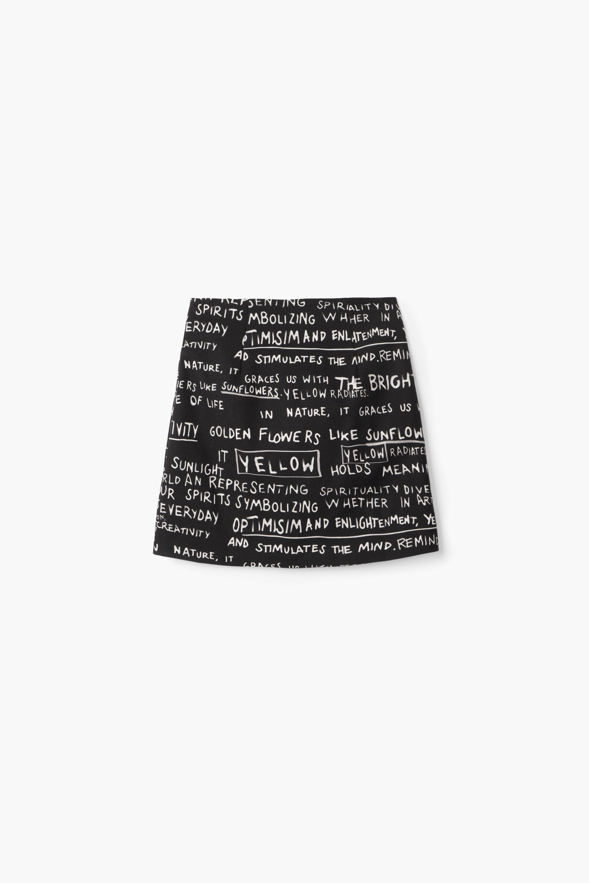 Minissaia estampada com slogans