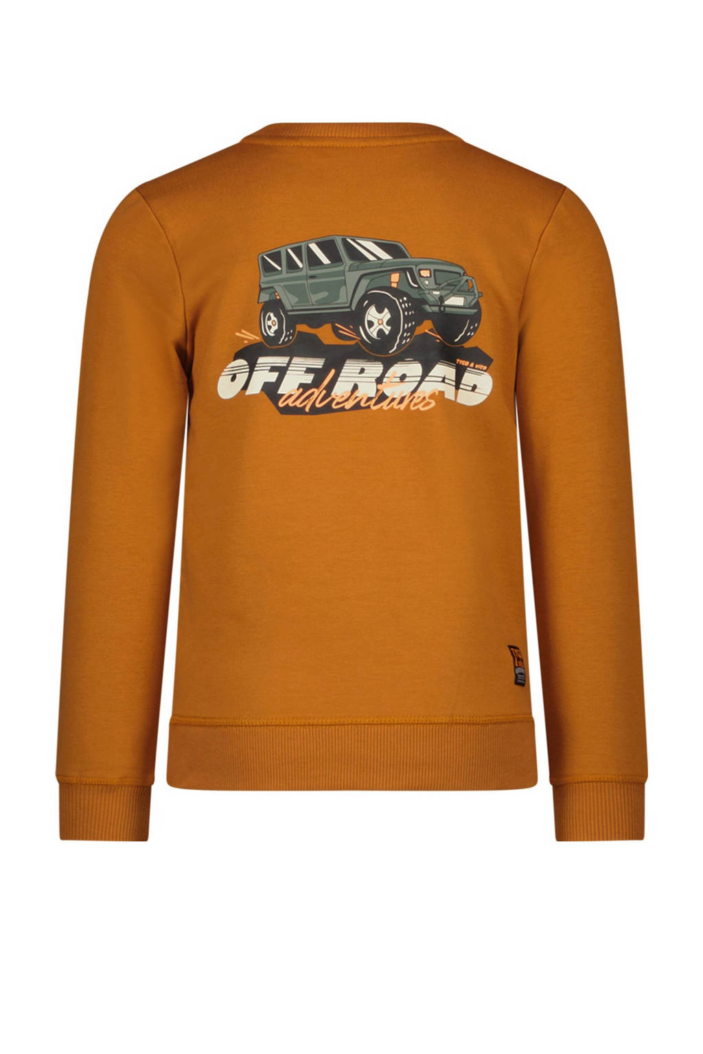 TYGO & vito sweater Silver met backprint kleibruin