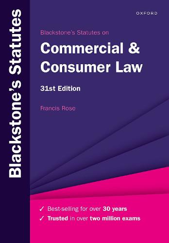 Blackstone's Statutes on Commercial & Consumer Law - Blackstone's Statute Series (Paperback)