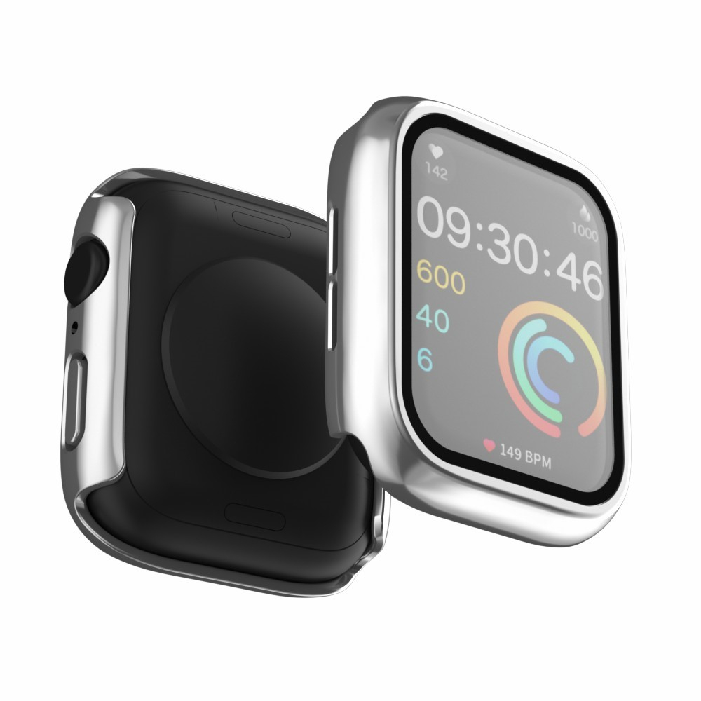 Apple Watch (45 mm) Hardcase Bumper   Display Schutzglas (IP68) - Silber