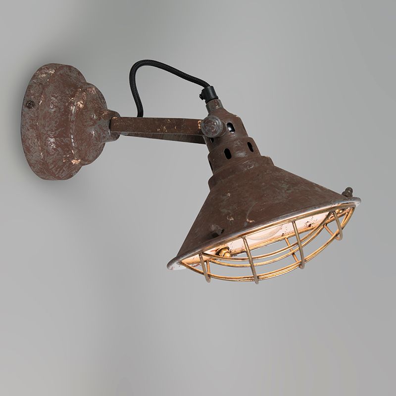 Vintage wand- en plafondlamp bruin kantelbaar - Barrack