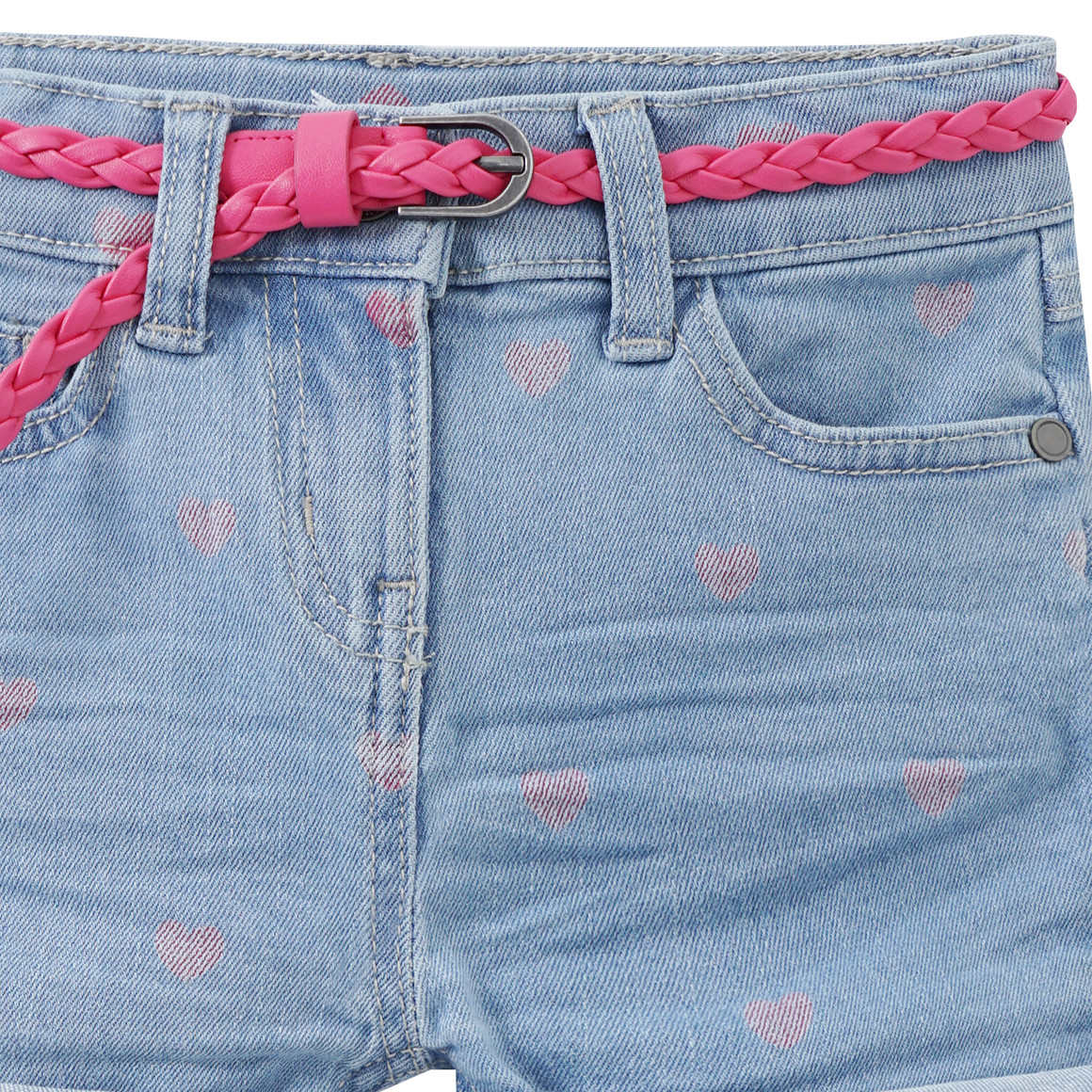 Jonas Nielsen Mädchen Jeansshorts mit Gürtel hellblau
