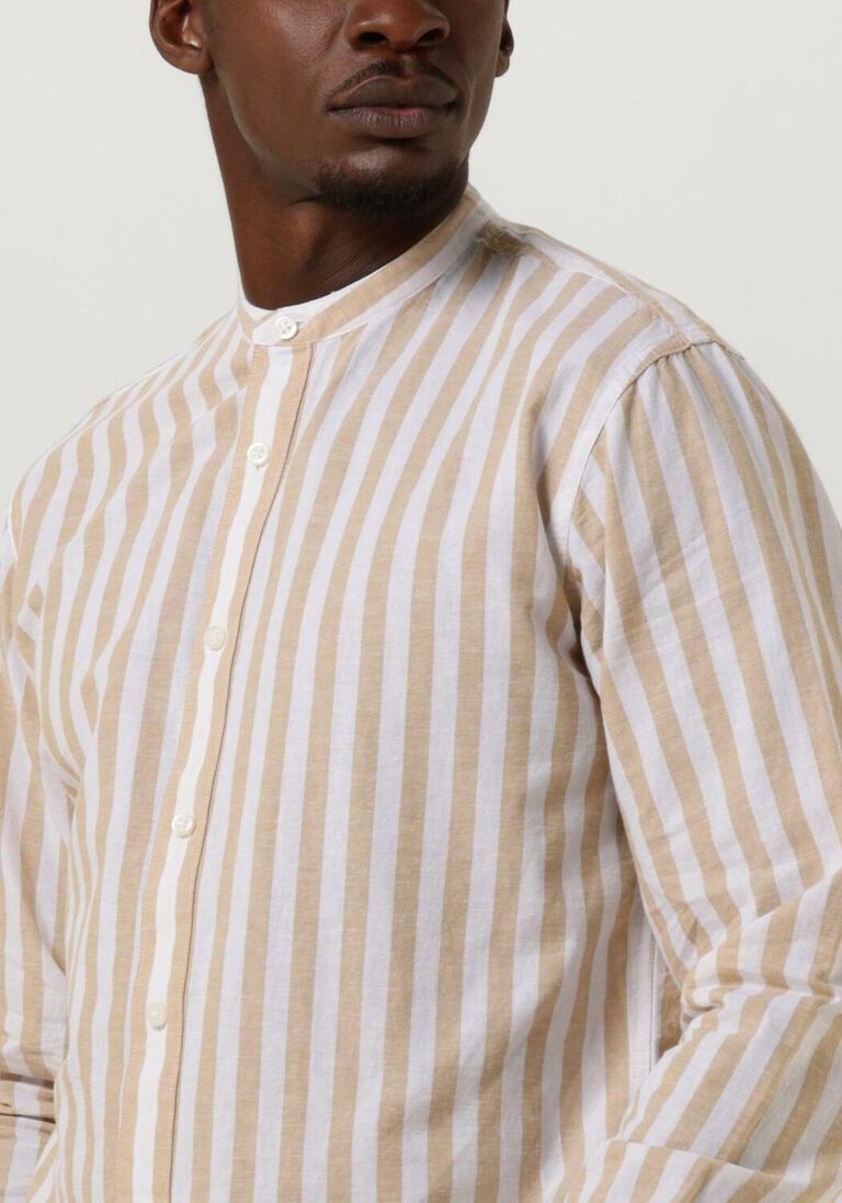 SELECTED HOMME camel selected homme casual overhemd slhslimnew-linen shirt ls band w
