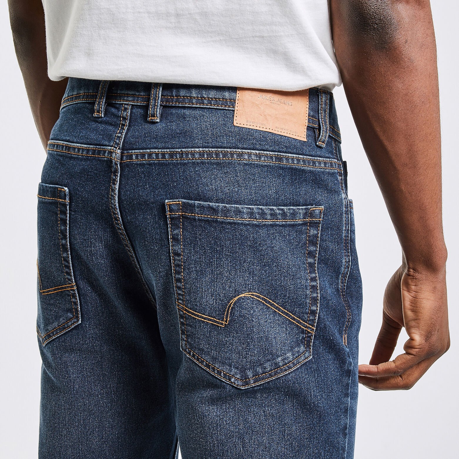 Jean relax en coton et polyester recyclés Bleu moyen