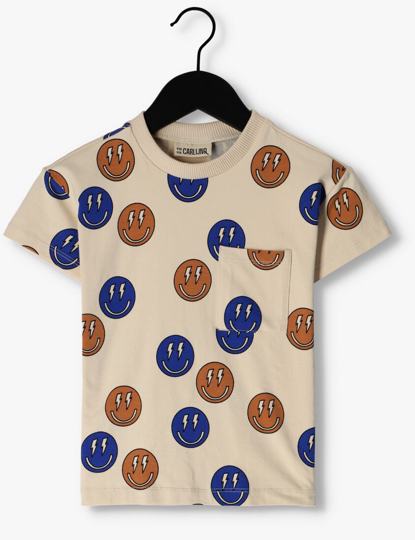 CARLIJNQ witte carlijnq t-shirt smilies - crewneck t-shirt wt pocket