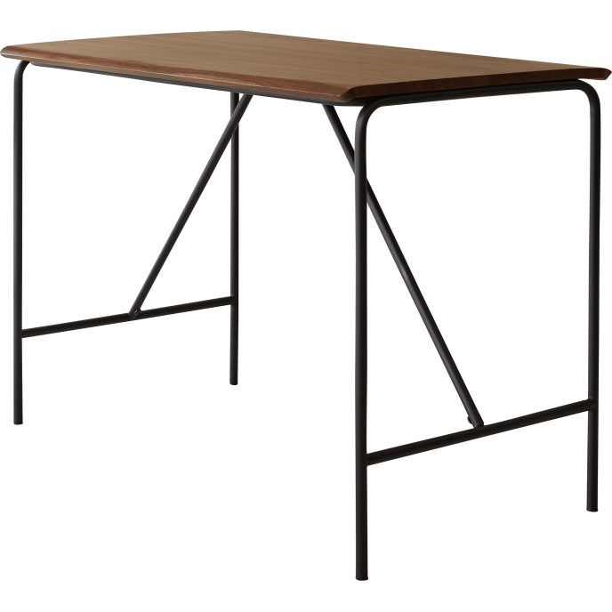 Table haute Talia en bois de palissandre et métal L 140 x P 85 cm