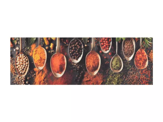 Tapis de cuisine lavable impression cuillère épices 60x180 cm
