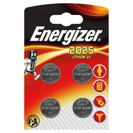 Energizer Knopfzellen Lithium Batterien CR 2025, 4 Stück