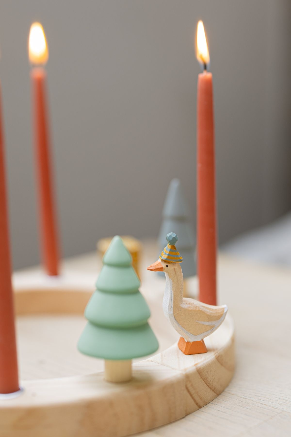 Stekers voor jaarring, Feest!, hout, set van 4
