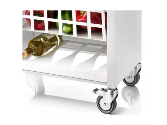 Desserte, chariot de cuisine – Blanc, Inox - 93*48*34cm - MOHER