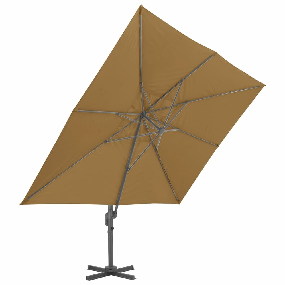 Parasol mobilier de jardin avec base portable 4 x 3 m taupe