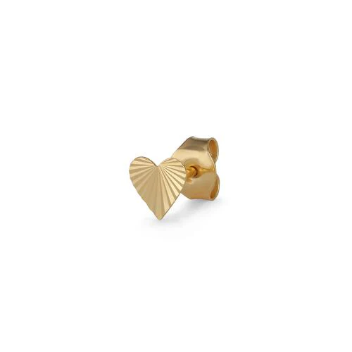 Jane Kønig  Reflection Stud Heart ørering - Forgyldt