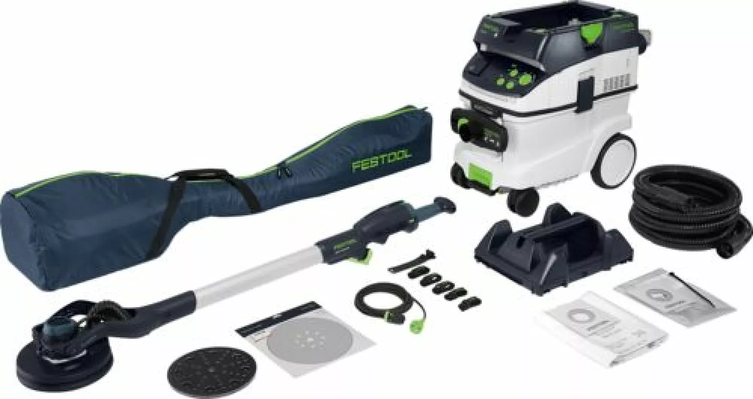 Festool LHS 2-M 225 EQ/CTL 36-Set PLANEX 400W Langnek schuurmachine en bouwstofzuiger set