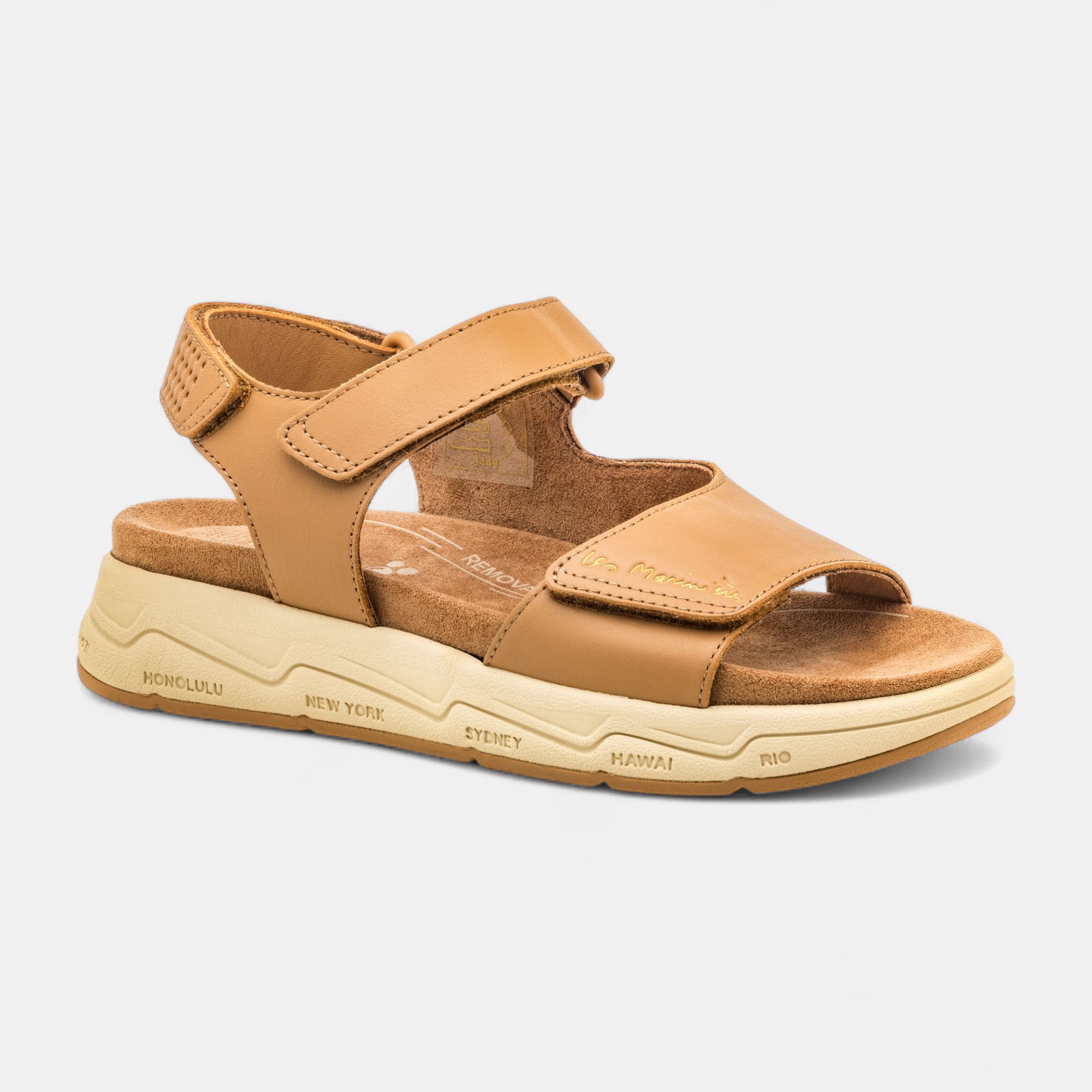 Sandales Femme en cuir camel