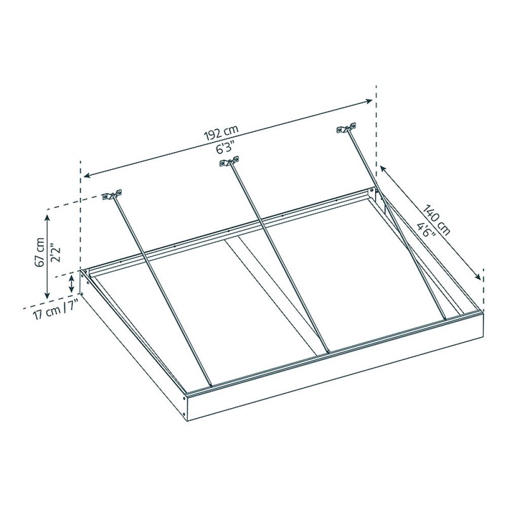 ENTRÉTAK CANOPIA SOPHIA XL 1,4X2M KLAR/GRÅ