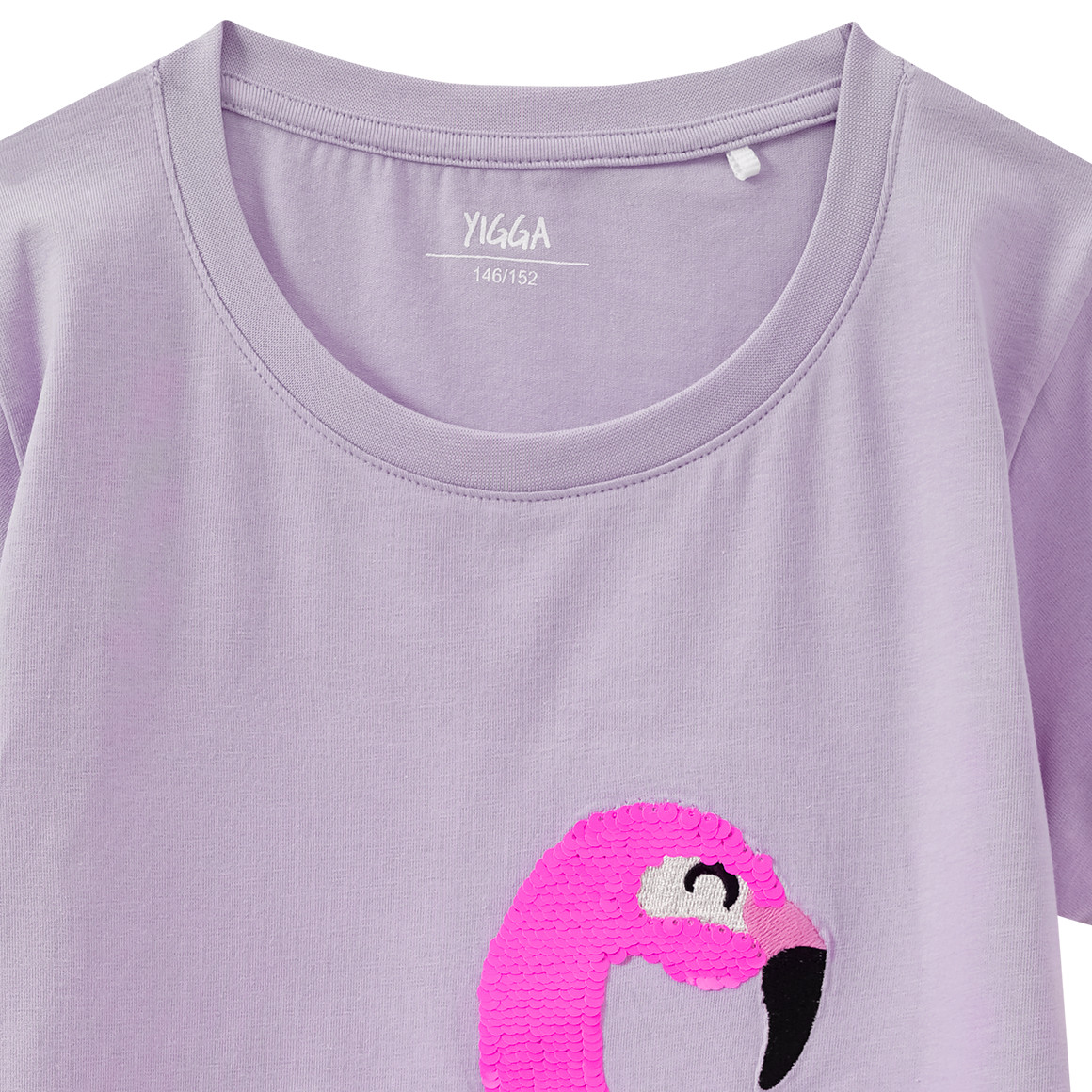 Yigga Mädchen T-Shirt mit Wendepailletten helllila