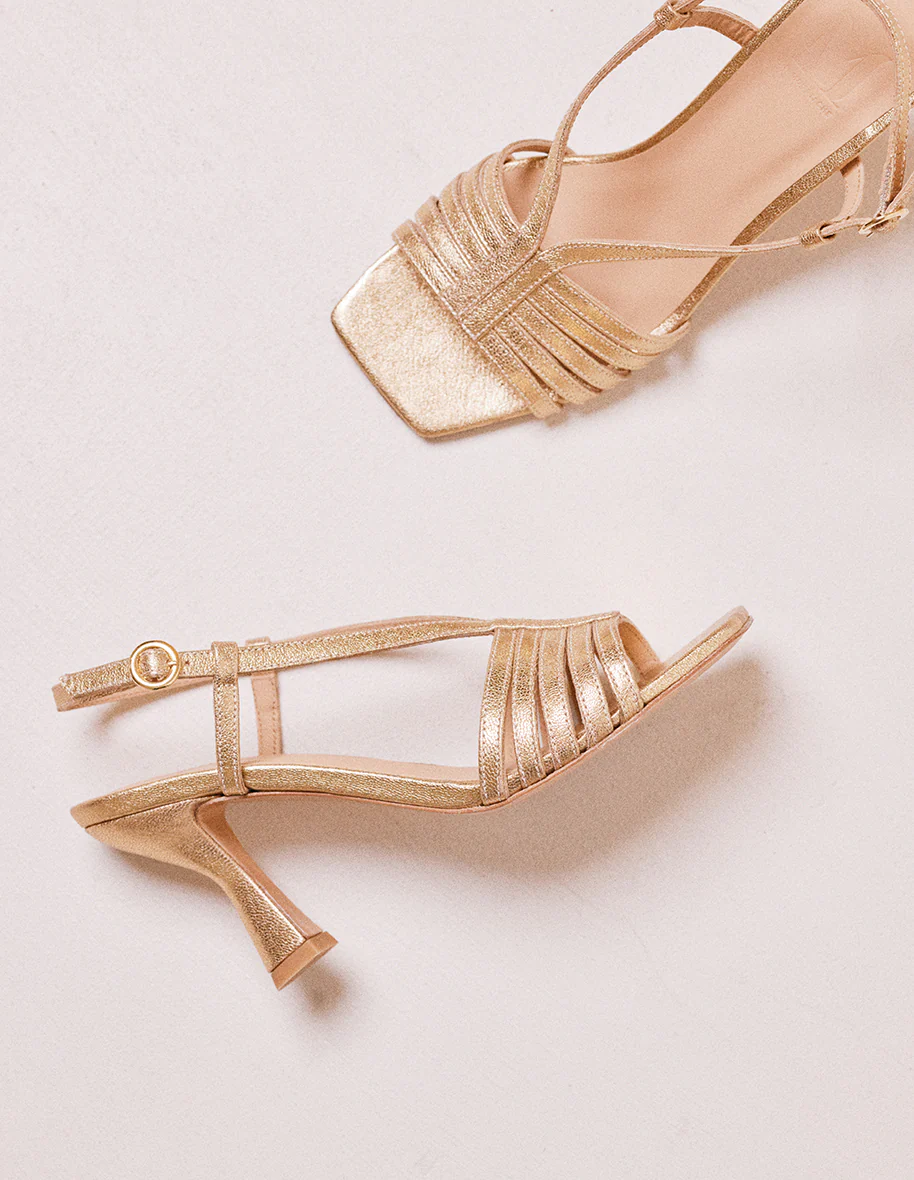 Sandales à talons Ninon M - Cuir doré
