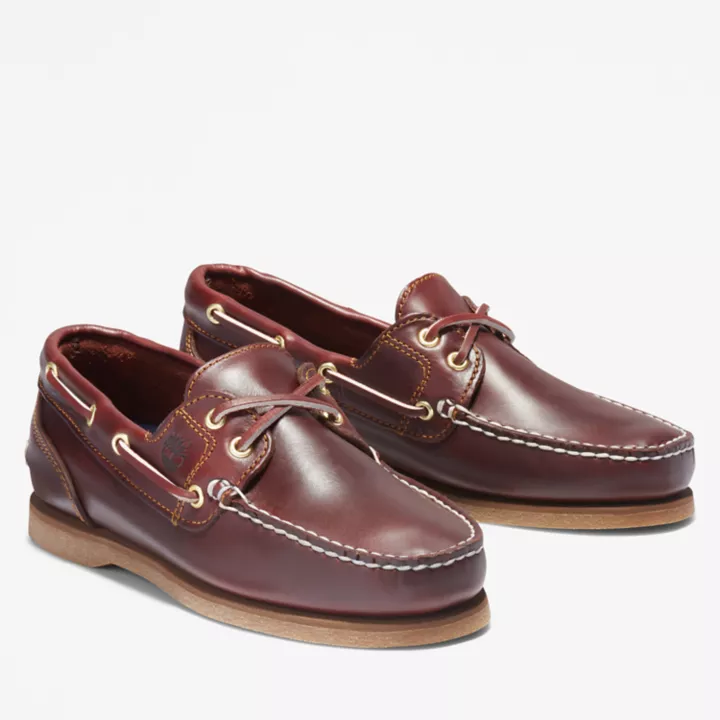 Chaussure bateau classique pour femme en marron