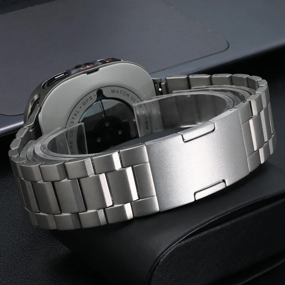 Samsung Galaxy Watch 8 Classic (46mm) Edelstahl Armband mit Gliederunterteilung und Faltschliesse - Titan