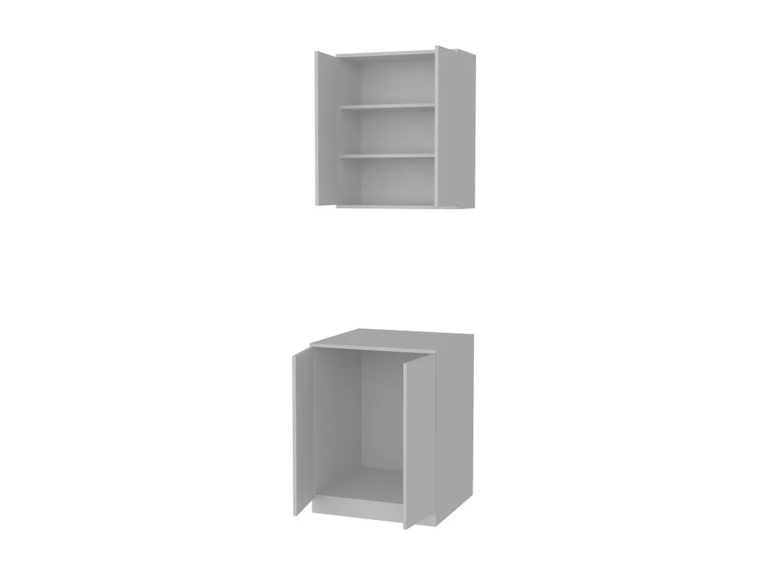 Ensemble Armoire pour Machine à Laver et étagère en Bois Blanc