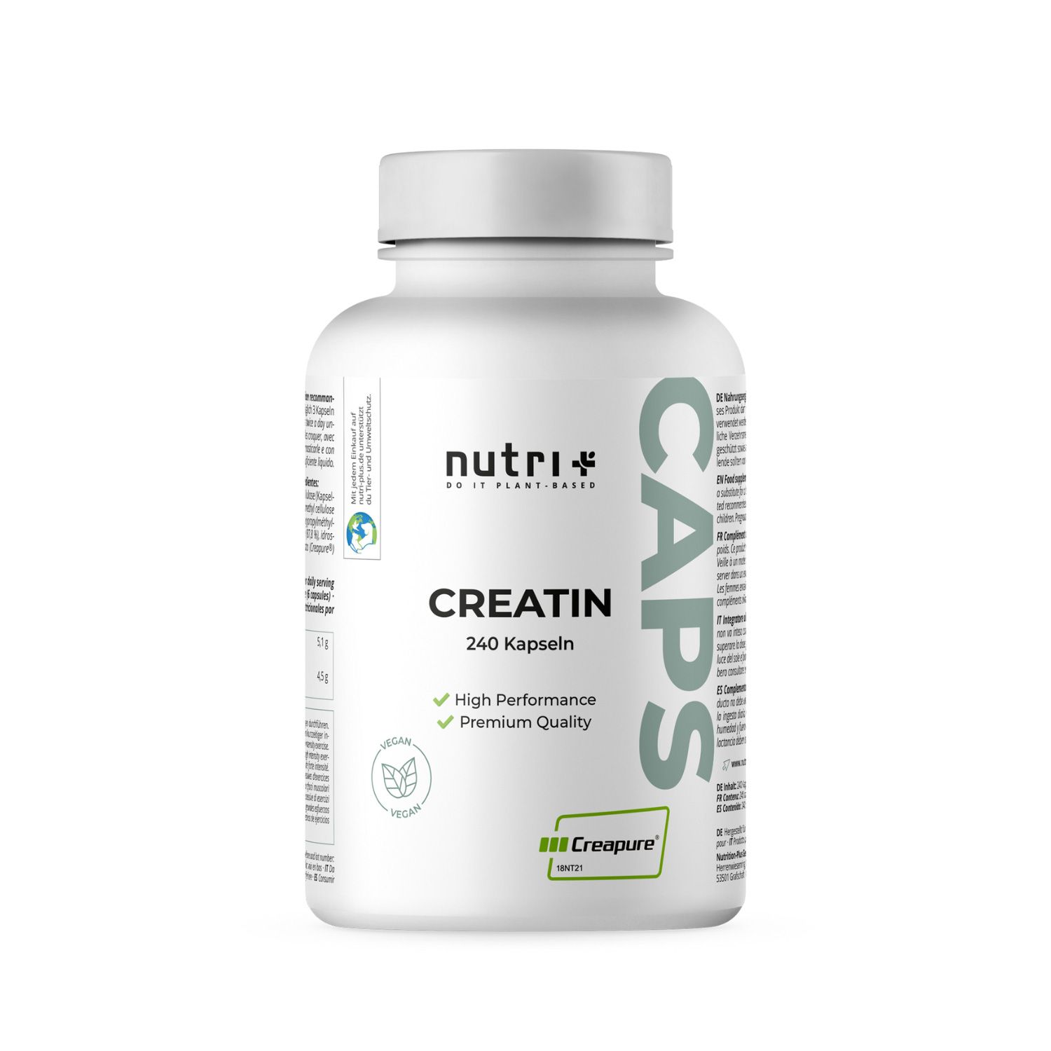 Nutri+ Creatin Monohydrat (Creapure®) Kapseln